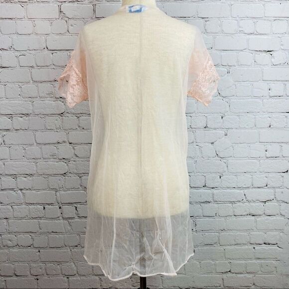 VTG 60s Stardust Sheer Peignoir Robe Cover Up - Picture 3 of 10